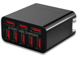 Cargador Usb De 8 Puertos Para Teléfono Móvil, Poroso, Plegable, Ideal Para Viajes, Enchufe Europeo.