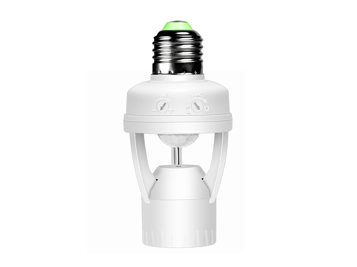 Adaptador De Portalámparas Con Sensor Infrarrojo Regulable Detección Cuerpo Humano 360°