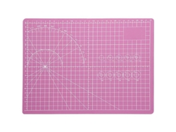 Tapete De Corte Rosa Autorreparable Para Costura, Patchwork Y Manualidades Con Líneas De Cuadrícula.
