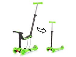 Patinete infantil 3 en 1 MULTI PLUS con asiento y mango parental green CHIPOLINO
