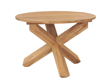 MAISON EXCLUSIVE Mesa de comedor de jardín madera maciza de teca Ø110x75 cm