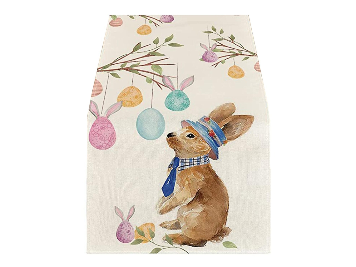 Rebe-mantel De Mesa Con Diseño De Conejo Para Pascua Reutilizable Protector De Mesa Para Decoración Festiva Hogar C