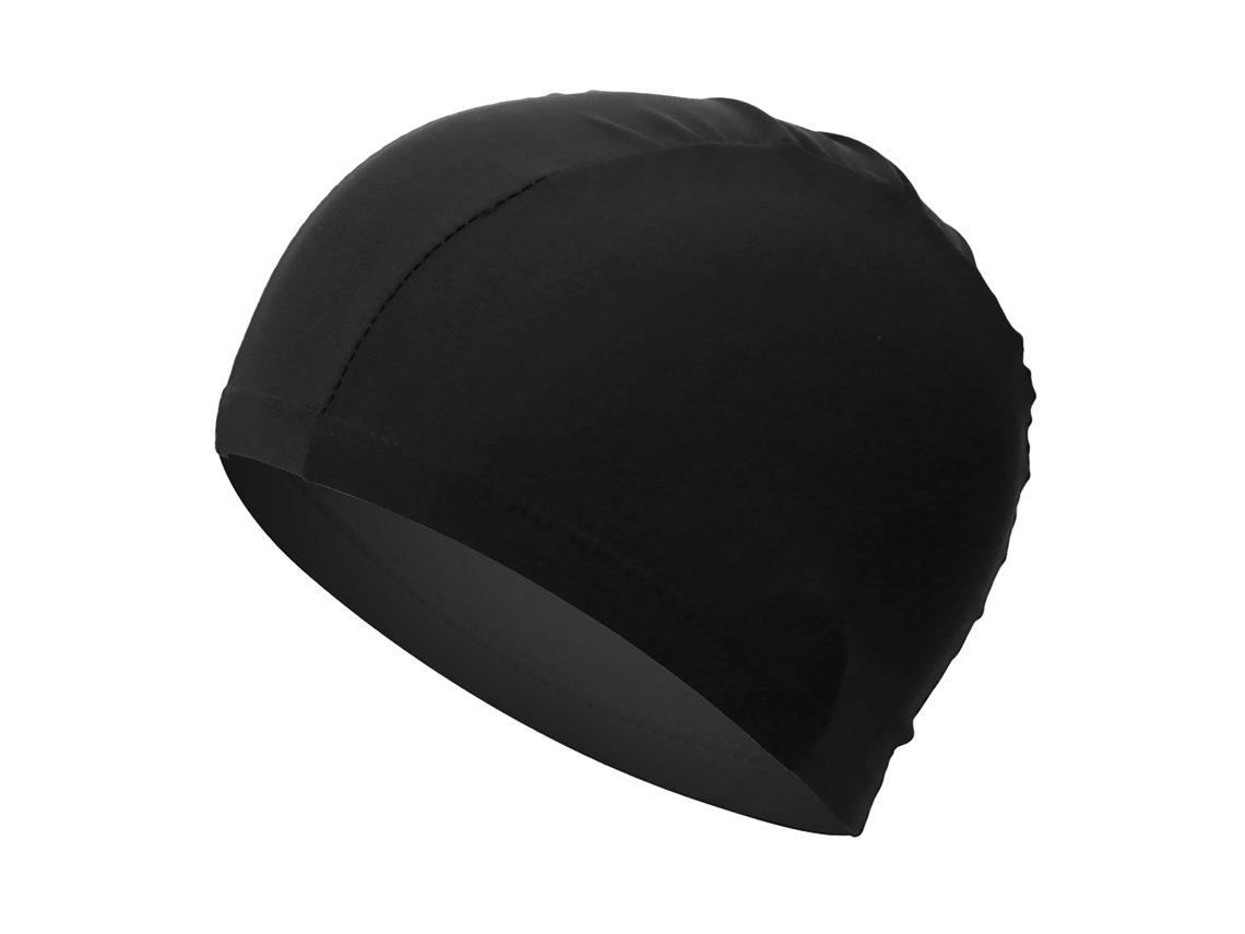 Gorro de natación unisex negro, grueso y resistente con elástico.