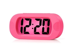 2026-reloj Despertador Digital Infantil Con Tapa De Silicona Pantalla Lcd Grande Snooze Luz Rosa