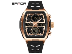 Reloj digital MDUG elegante con alarma luminosa, resistente al agua.