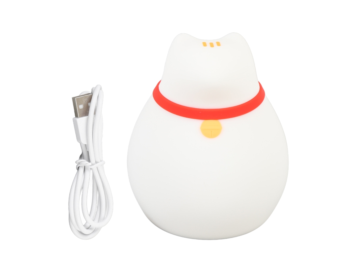 Rebe-lámpara Gatito Bonito Regulable Luz Nocturna Rgb Silicona Kawaii Recargable Para Niños Dormitorio Decoración