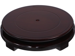 Soporte Giratorio De Madera Para Plantas De Estilo Oriental Con Base Estable.