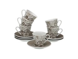 Juego de 6 tazas y platillo Versa Glob (porcelana multicolor)