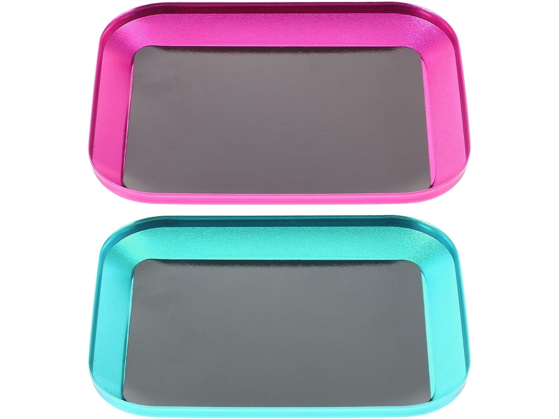 Juego De 2 Bandejas Magnéticas Para Tornillos - Soporte Para Tuercas Y Pernos - Placa De Almacenamiento De Piezas De Aleación