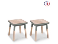 Conjunto de 2 Mesitas de Noche MON PETIT MEUBLE FRANÇAIS con 1 Cajón (Blanco Balisson - Madera - 40 x 45 x 40 cm)