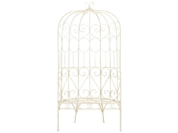 Banco De Jardín | Banco Exterior Metal Blanco Envejecido 95 Cm