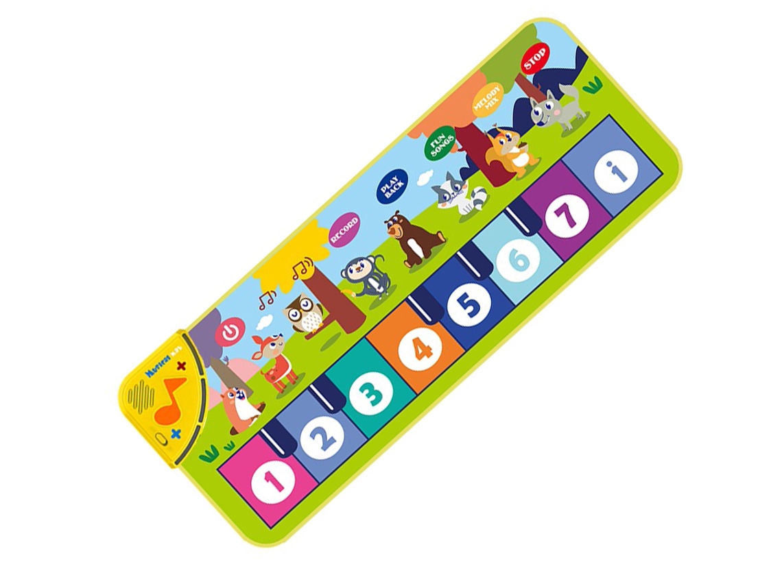 Teclado musical de suelo infantil (80 x 30 cm) con 8 sonidos de animales