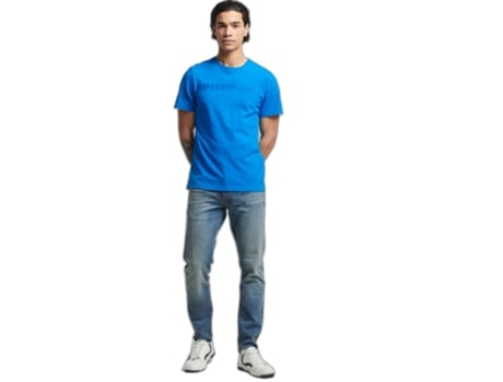 Camiseta para Hombre SUPERDRY (M - Azul)
