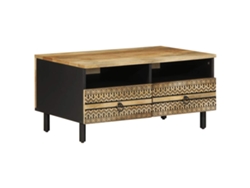 Mesa De Centro VIDAXL Negro Madera de mango (80x54x40 cm)