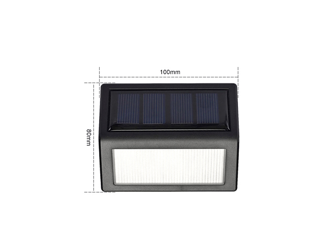 2026-2 Piezas Lámpara Solar Escalera Pared 6led Ip65 Resistente Al Agua Iluminación Exterior Jardín Patio Camino