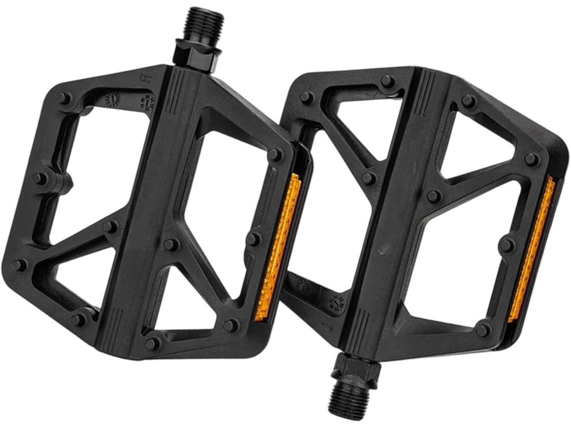 Pedales De Bicicleta De Montaña Ligeros Y Antideslizantes: Plataforma Plana De Nailon Con Rodamientos Sellados.
