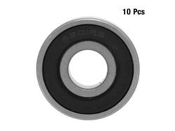 2026velora-10 Piezas Rodamientos De Bolas De Ranura Profunda 6201-2rs 12x32x10mm Sellados De Goma Doble Lado Acero