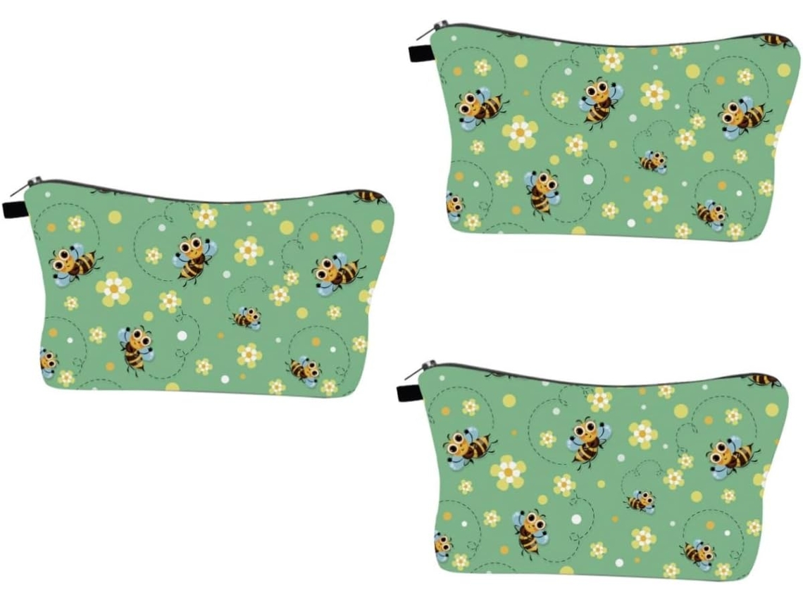 Neceser De Viaje Impermeable De 3 Piezas Con Organizador Estampado De Abejas