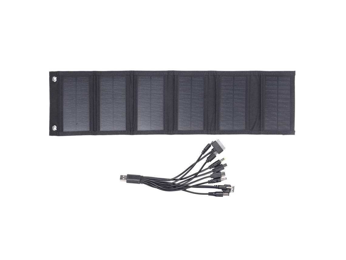 Kit De Painel Solar Plegável Portátil Impermeável 15w Para Energia Solar