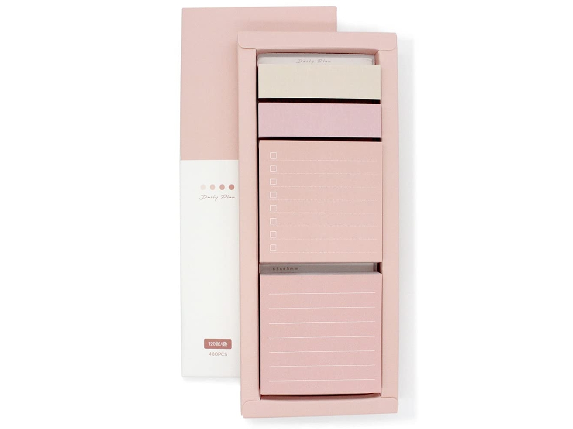 Juego de cuadernos rayados (rosa), 240 cuadernos de colores, etiquetas autoadhesivas para índices, 1 caja.