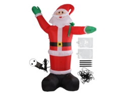 Papá Noel Inflable De 2,4 M Con Bolsa De Regalo Y Luces Led Para Decoración Navideña, Jardín Y Hogar.