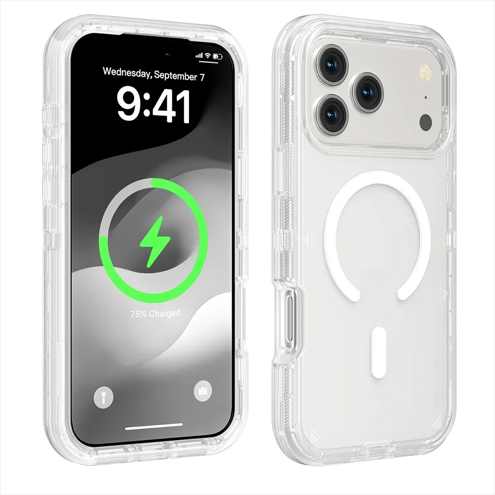 (transparente, Iphone 17 Pro) Funda Protectora Transparente Con Carga Inalámbrica Magnética Y Resistencia Mejorada A Los Golpes.