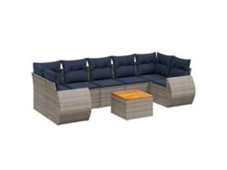Maison Exclusive - Conjunto De Sofá De Jardín De 8 Piezas Con Cojines, Poliratán Gris
