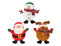 Conjunto 3 Fundas Cubiertos Navidad Papá Noel Reno Muñeco Nieve Para Tenedores Cuchillos Cucharas Decoración Mesa