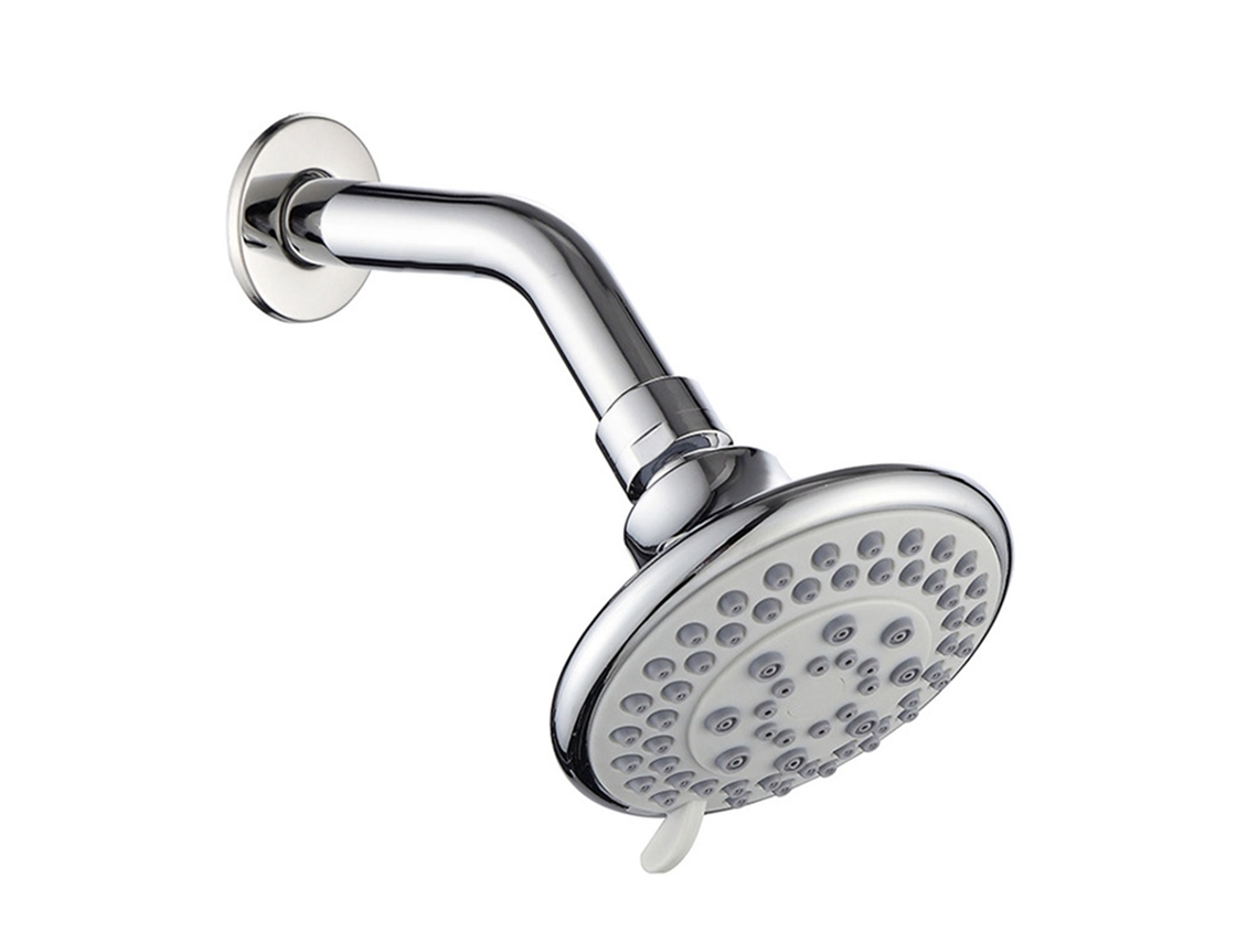 Cabezal De Ducha Redondo De Plástico De 4 Pulgadas Con Efecto Lluvia, Soporte De Pared Ajustable, Accesorios De Baño.