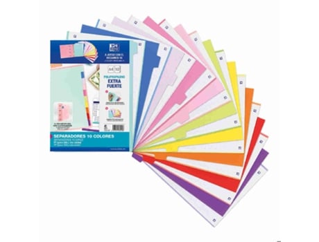Separadores OXFORD 500 Mícrones Várias colores (Multicolor - A4)
