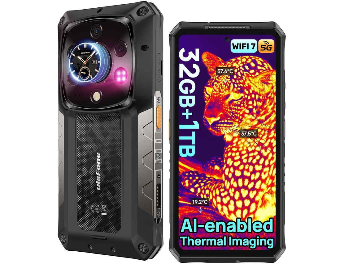 Teléfono inteligente 5G Ulefone Armor 28 Ultra 6.67" 32 GB 1 TB Android 15 10600 mAh 120 W Carga rápida Negro