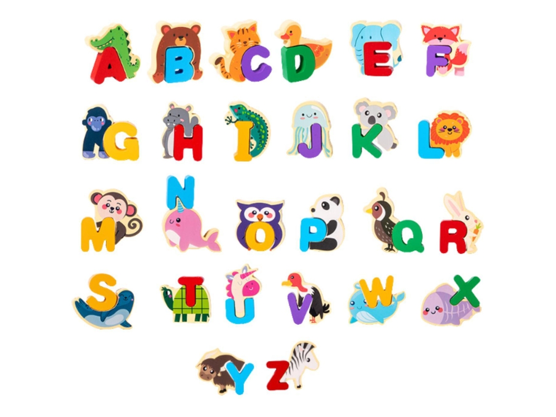 Montessori Toys Slowmoose Juego de rompecabezas de alfabeto de madera