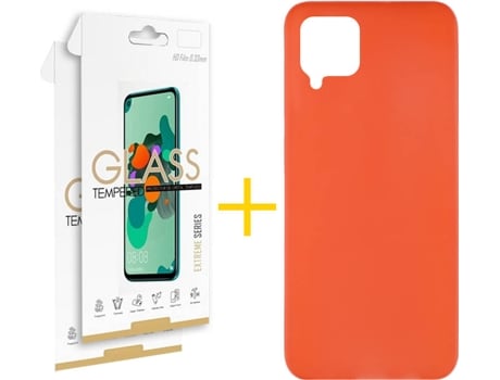 Kit Funda + 2 Protectores de Pantalla Samsung Galaxy A22 4G SKYHE Liso (Rojo)