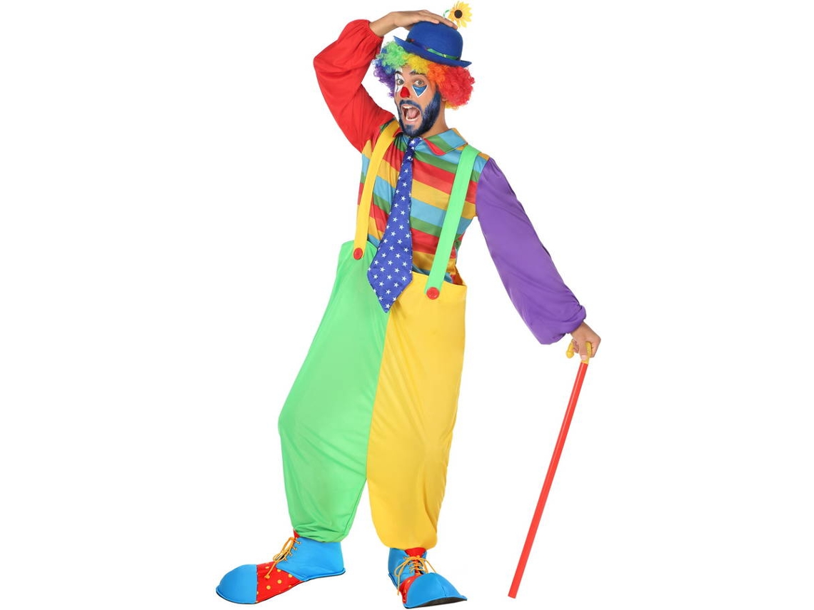 Disfraz de Hombre DISFRAZZES Payaso Multicolor (Talla: S)