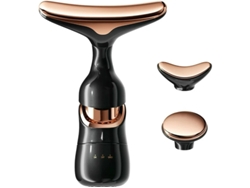 Dispositivo reafirmante 3 en 1 para la piel, masajeador facial vibratorio para cuello, rostro y ojos. Aumenta la elasticidad. Negro. Bestvite.
