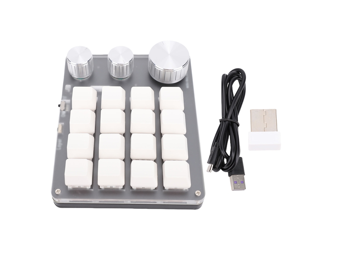 Teclado Mecánico Gaming De 16 Teclas Clave 3 Modos Interruptor Rojo Personalizar Blanco