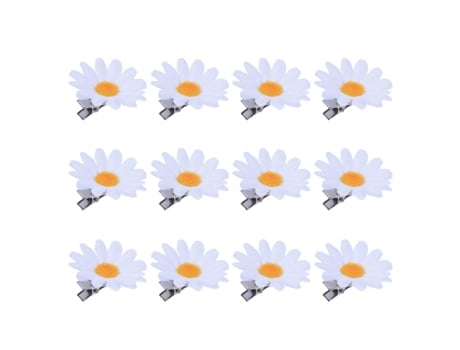12 pinzas para el pelo de margaritas, pasadores de flores para el pelo, accesorios para el cabello de boda para bebés, niñas, niños y mujeres (blan...