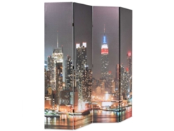 Biombo Divisor | Biombo Separador | Separador De Ambientes Plegable 160x170 Cm Nueva York De Noche