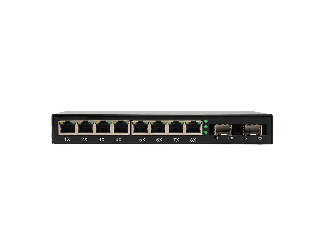 Switch Gigabit 8 Portas Ethernet Adaptativo 10/100/1000m Conversor Óptico Fibra Para Conversão De Sinal