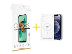 Pack 1 X Película de Vidrio Templado 2.5D + Funda GANDY por Apple iPhone 16 Compatible con Magsafe Magnético Incoloro Clear