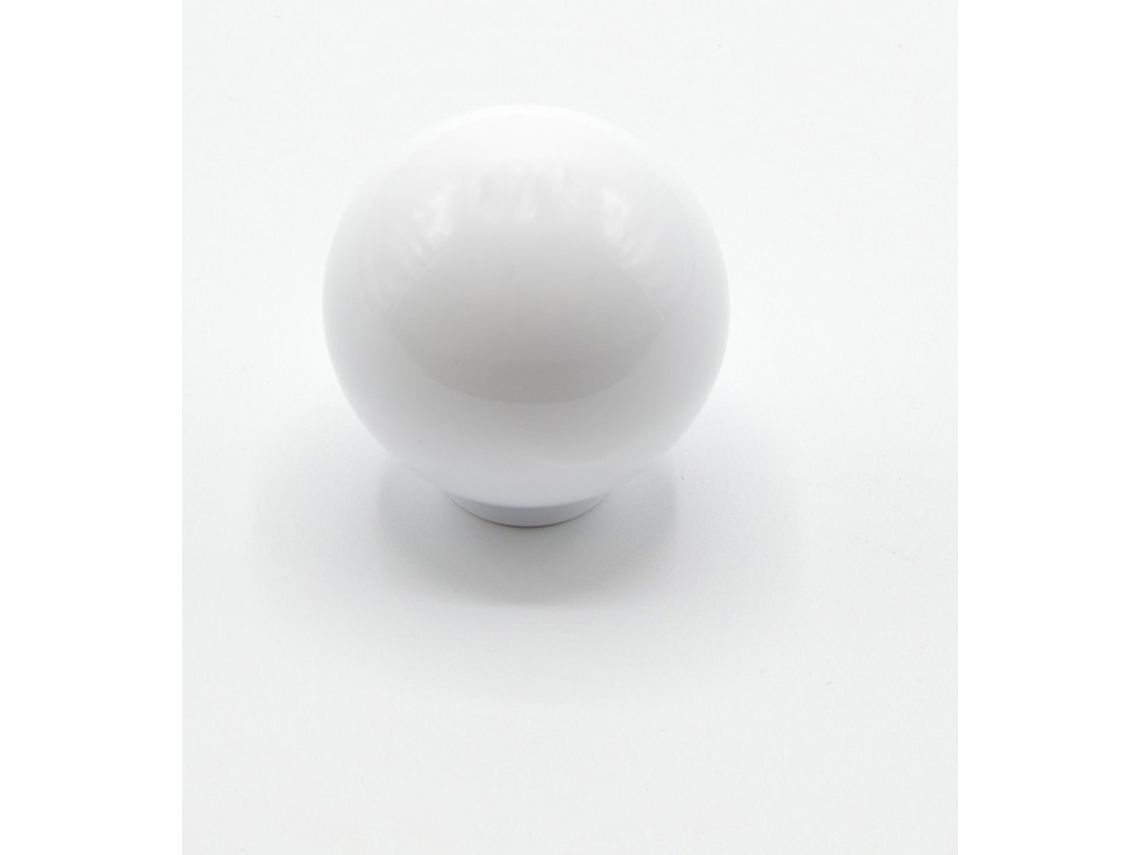 Pomo Para Mueble En Resina Pulida De Alta Resistencia D 34 Mm Blanco Lote De 25