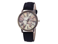 Reloj De Pulsera Unisex Casual De Cuarzo Con Correa De Denim Zhoulianfa (negro)