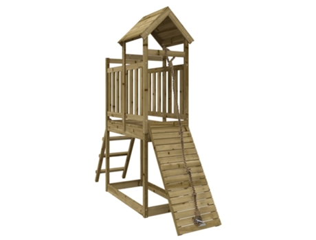 Parque Infantil VIDAXL con pared escalada de madera impregnada de pino (Edad Mínima Recomendada: 3 años)