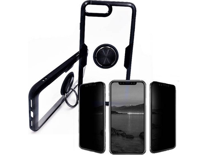 Kit Funda y Protector Privacy iPhone 7, 8 Clear Armor Negro
