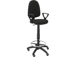 Silla de Escritorio Alta PIQUERAS Y CRESPO Ayna Negro con ruedas de parqué (Brazos fijos - Tejido - Ruedas Parquet)
