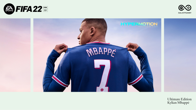 Portada de Ultimate Edition de FIFA 22, con Kylian Mbappé