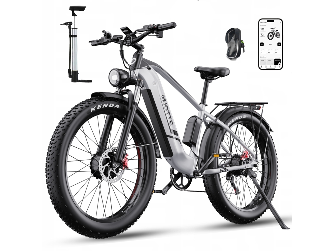 Bicicleta eléctrica Duotts F26 de 1500 W, 55 km/h, 120 km, 48 V, 20 Ah, 264,0 W, neumáticos anchos (48 V, 750 W²)
