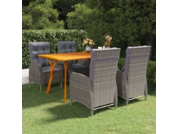 Juego de comedor de jardín gris Dkd Home Decor