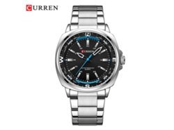 Reloj De Cuarzo Para Hombre (plateado Y Negro) Con Correa De Acero Inoxidable Y Esfera Cuadrada De Diseño Único.