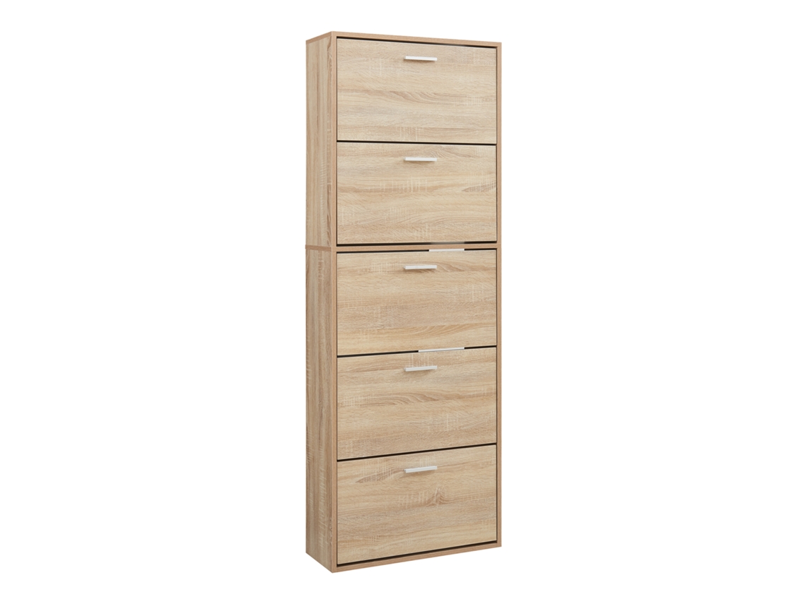 Zapatero Sykkylven 169x60x24 cm con 5 solapas Roble Sonoma Pt.casa